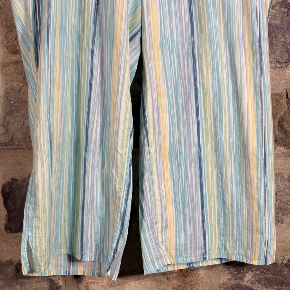 Cacique Striped Pajama Pants Lounge Sleepwear‎ Women's Size 18/20 Blue Yellow - Picture 5 of 10